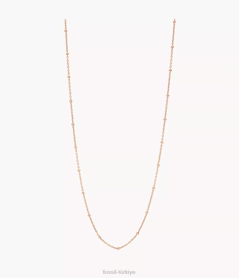 Fossil 6J041201 gül altın tonu corra oh çok sevimli uzun paslanmaz çelik zincir kolye takı kadınlar
