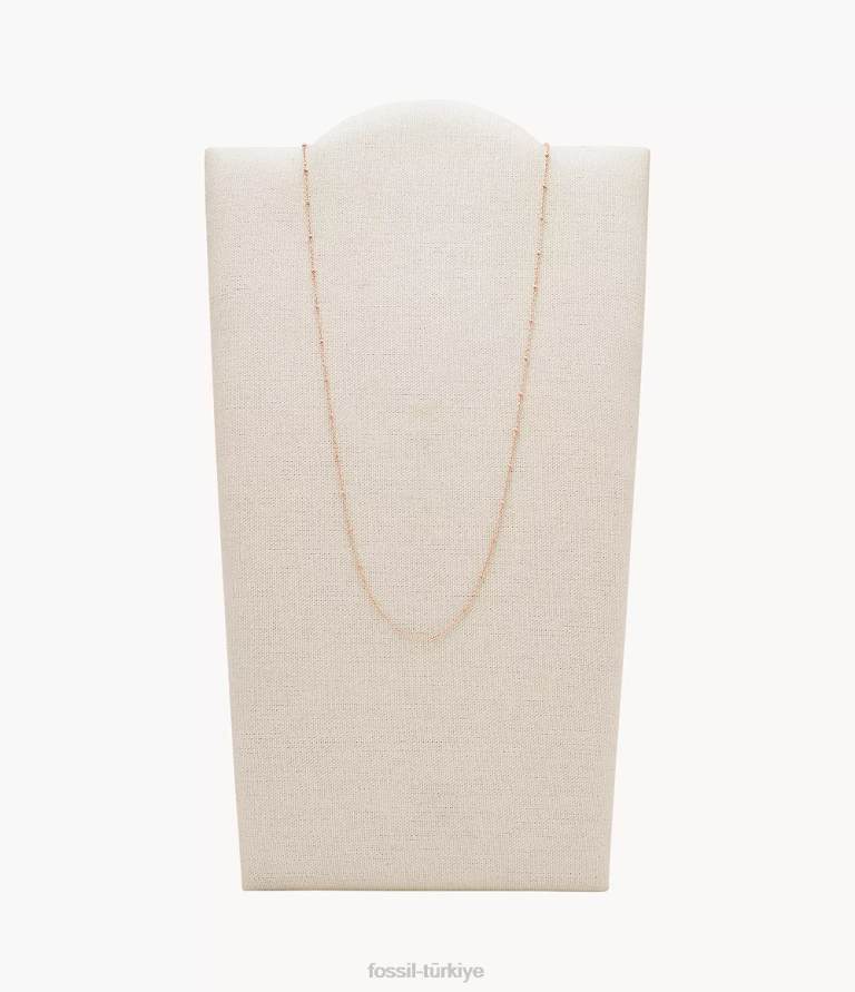 Fossil 6J041201 gül altın tonu corra oh çok sevimli uzun paslanmaz çelik zincir kolye takı kadınlar