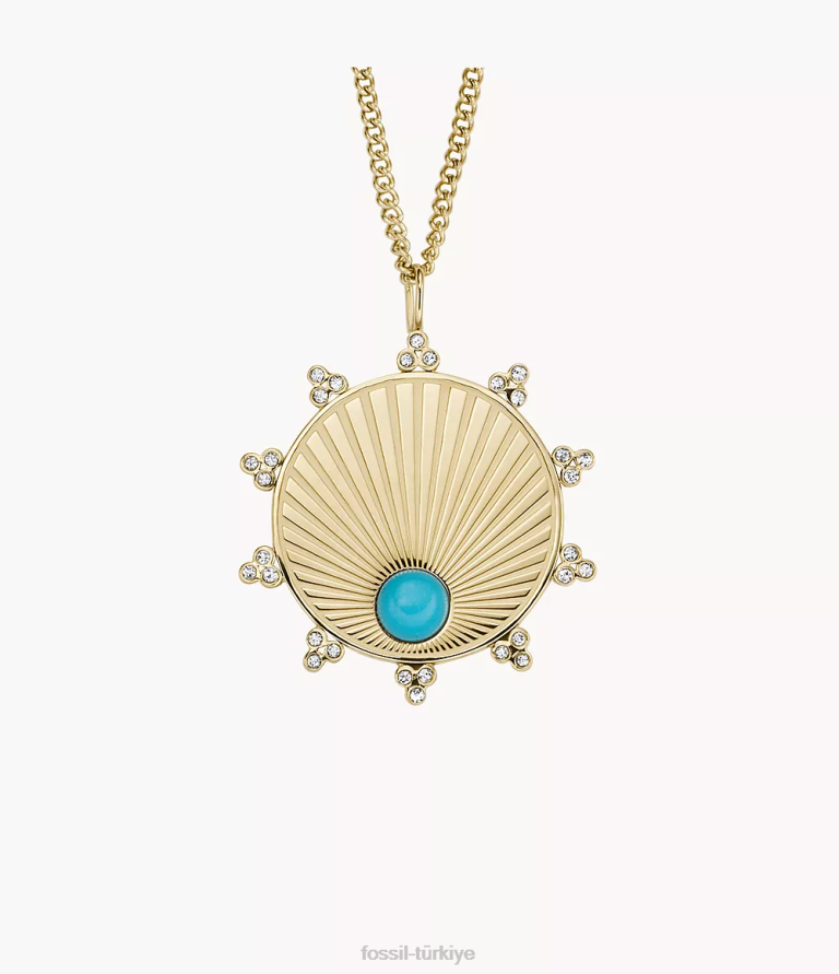 Fossil 6J041236 turkuaz Teksas güneş kolye kolye takı kadınlar