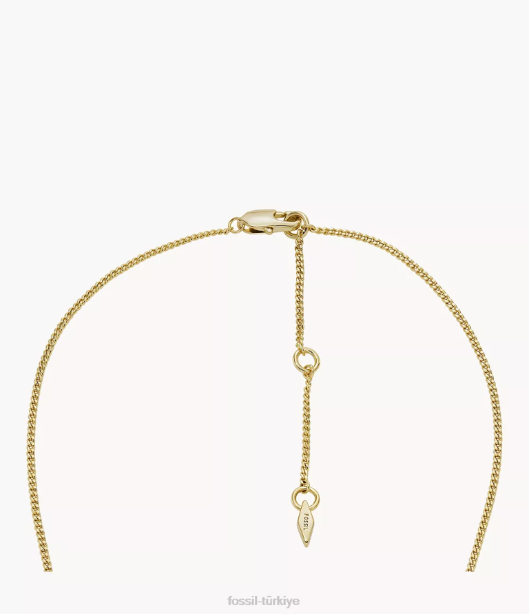Fossil 6J041246 yumuşak pembe merritt reçine kalp zincir kolye takı kadınlar