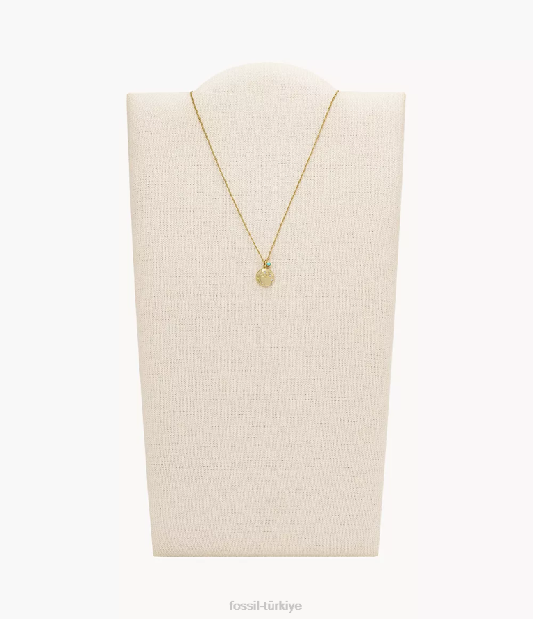 Fossil 6J041250 kristal turkuaz yay burcu kolye takı kadınlar