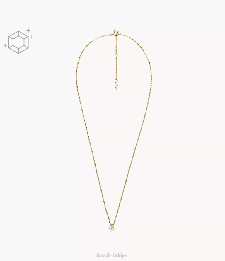 Fossil 6J041260 altın Sadie Shine parlak 14k kaplama pirinç küme kolye takı kadınlar