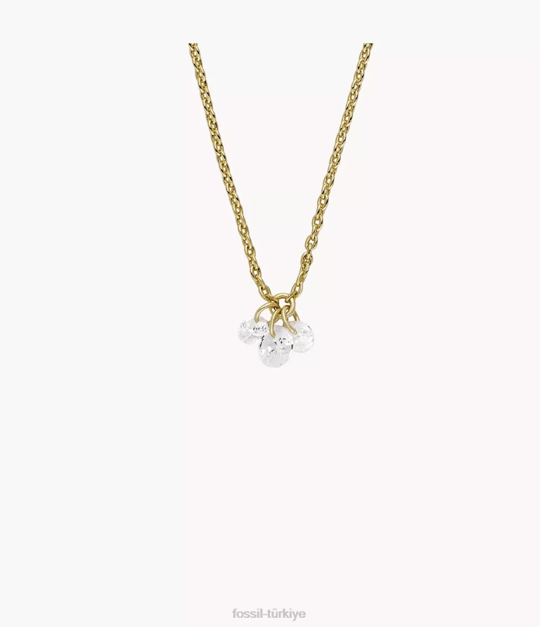 Fossil 6J041260 altın Sadie Shine parlak 14k kaplama pirinç küme kolye takı kadınlar
