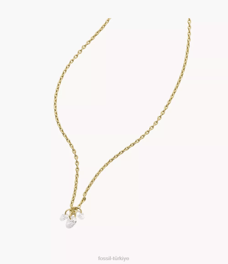 Fossil 6J041260 altın Sadie Shine parlak 14k kaplama pirinç küme kolye takı kadınlar