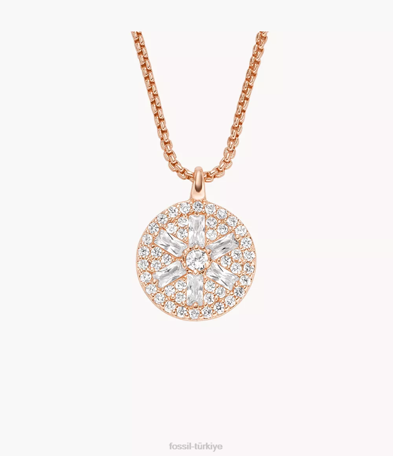 Fossil 6J041268 gül altın tonu ela pirinç kolye kolye takı kadınlar