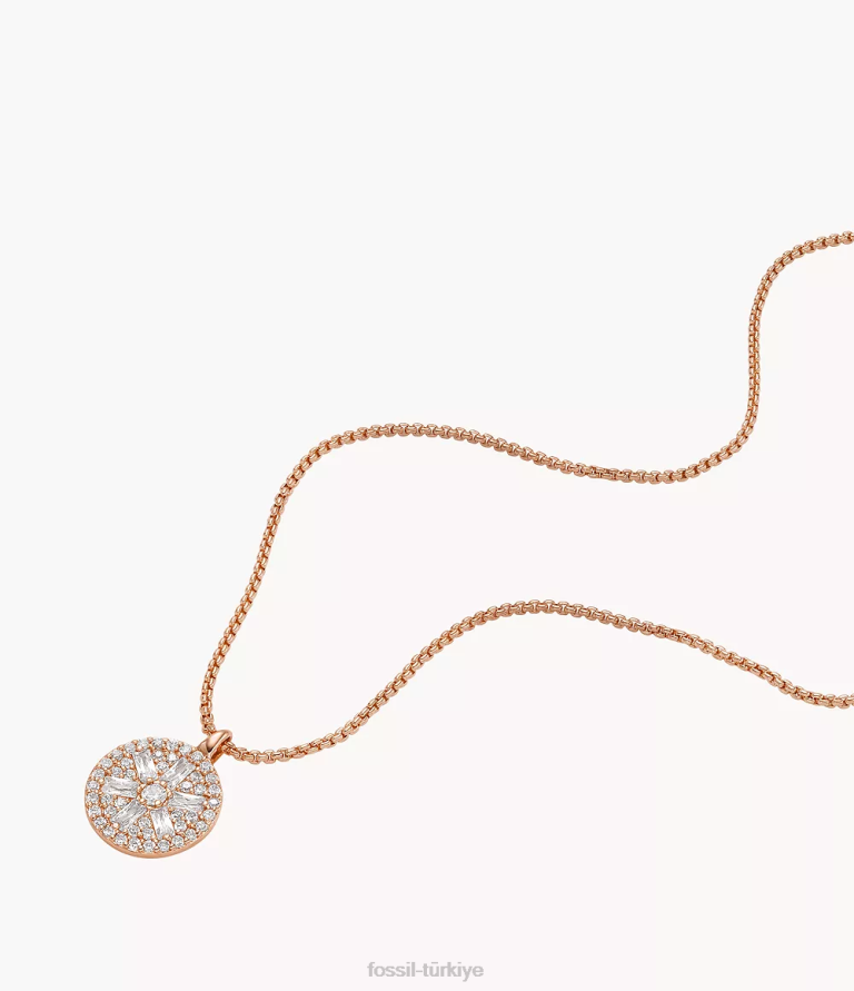 Fossil 6J041268 gül altın tonu ela pirinç kolye kolye takı kadınlar