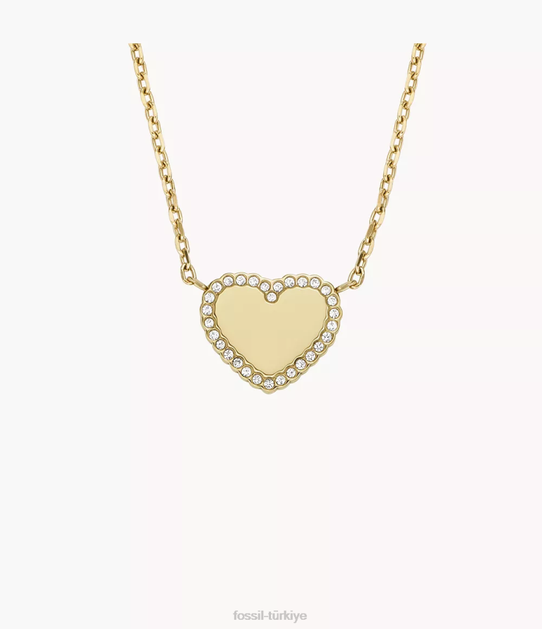 Fossil 6J041278 altın tonu elliott paslanmaz çelik kolye kolye takı kadınlar