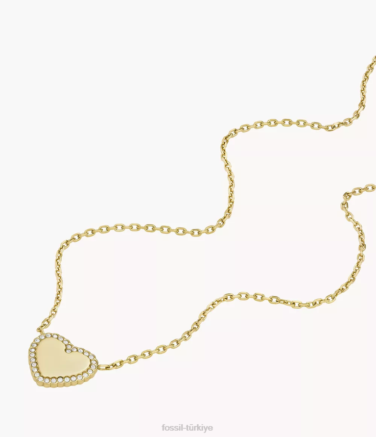 Fossil 6J041278 altın tonu elliott paslanmaz çelik kolye kolye takı kadınlar