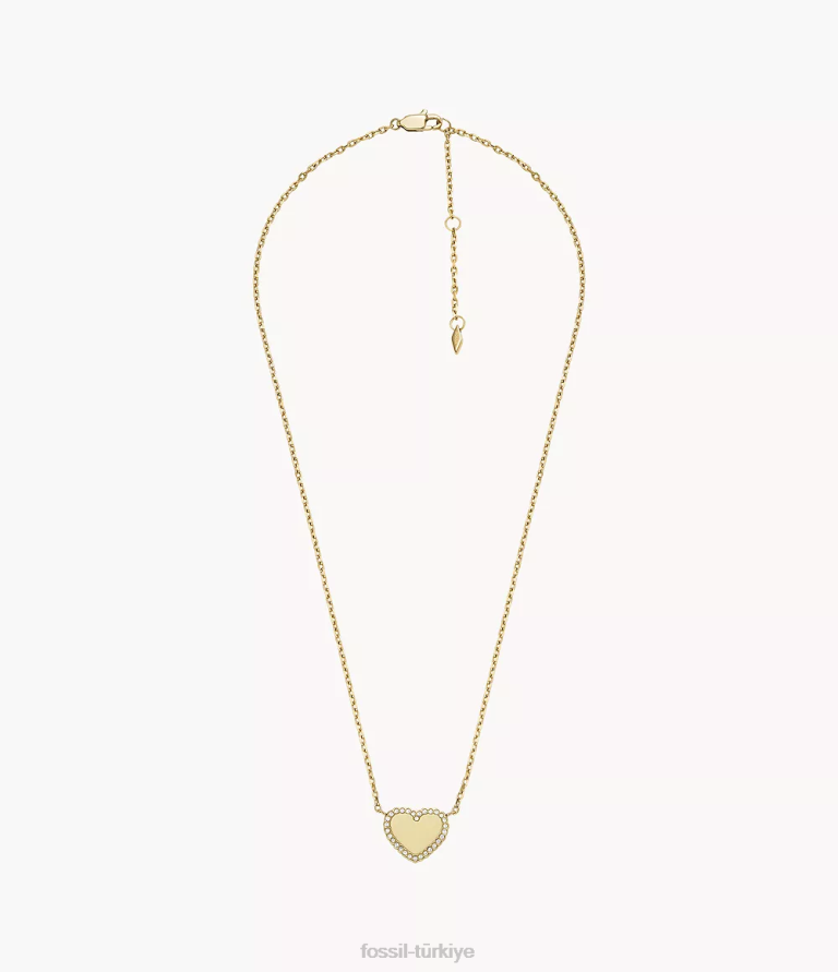 Fossil 6J041278 altın tonu elliott paslanmaz çelik kolye kolye takı kadınlar