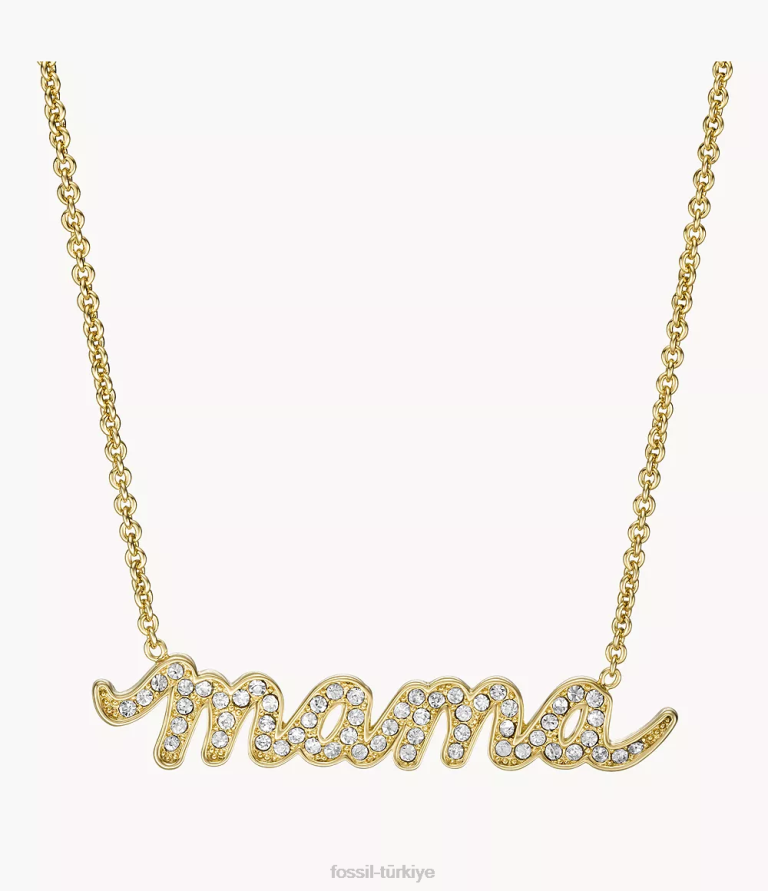 Fossil 6J041289 altın tonu pirinç zincir kolye takı kadınlar