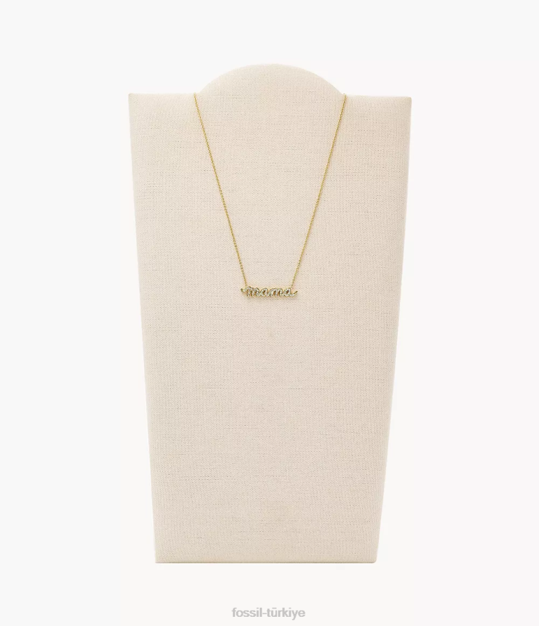 Fossil 6J041289 altın tonu pirinç zincir kolye takı kadınlar