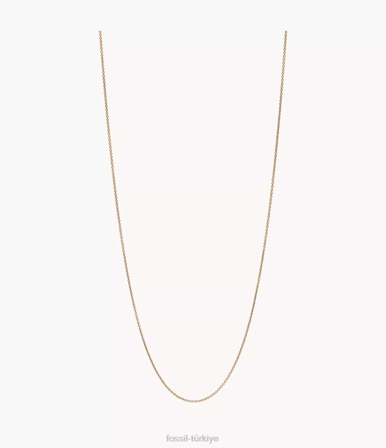 Fossil 6J041291 gül altın tonu vintage ikonik oh çok çekici paslanmaz çelik zincir kolye takı kadınlar