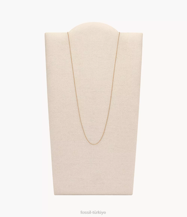 Fossil 6J041291 gül altın tonu vintage ikonik oh çok çekici paslanmaz çelik zincir kolye takı kadınlar