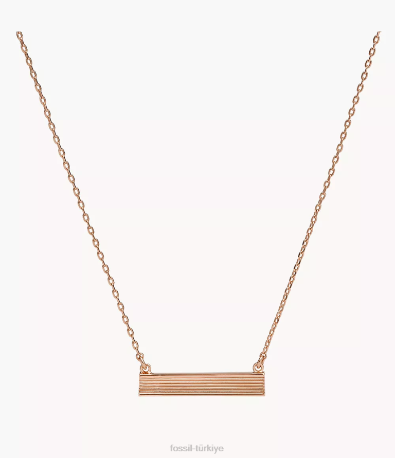 Fossil 6J041295 gül altın tonu pirinç kolye kolye takı kadınlar