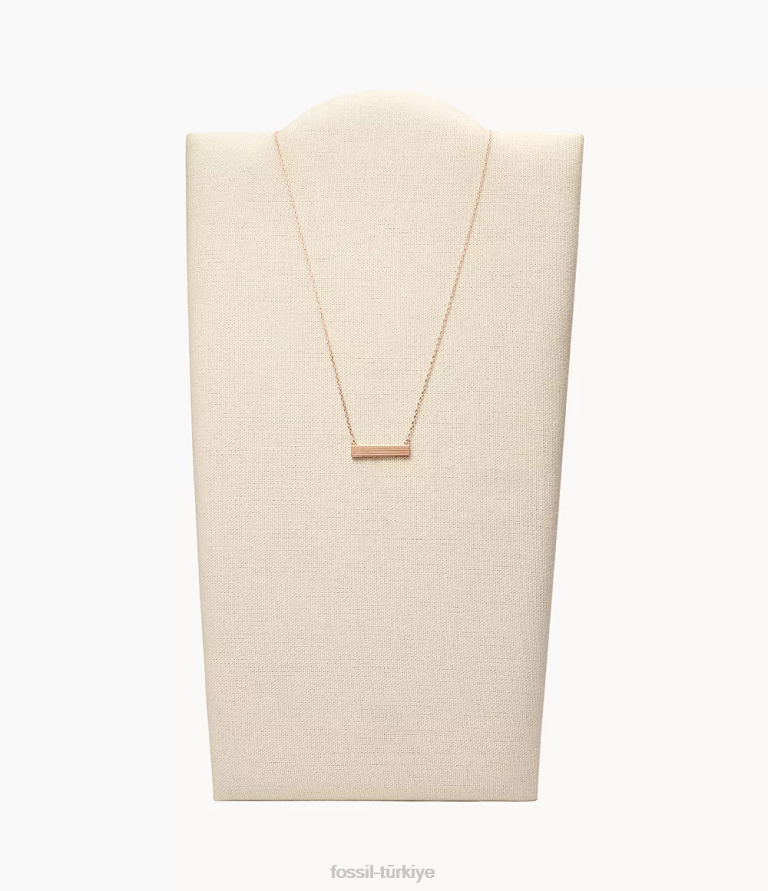 Fossil 6J041295 gül altın tonu pirinç kolye kolye takı kadınlar