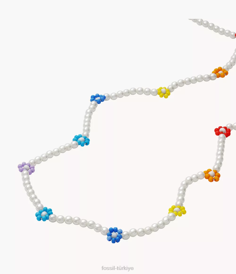 Fossil 6J041322 çok renkli boncuklu kolye takı kadınlar