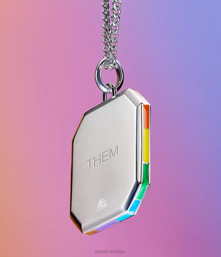 Fossil 6J04896 çok gurur paslanmaz çelik zincir kolye takı kadınlar