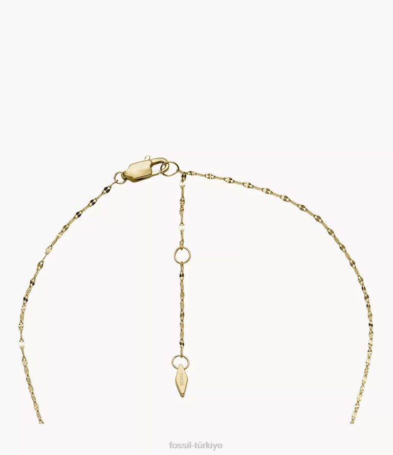 Fossil 6J04904 beyaz sedef gözyaşı kolye kolye takı kadınlar