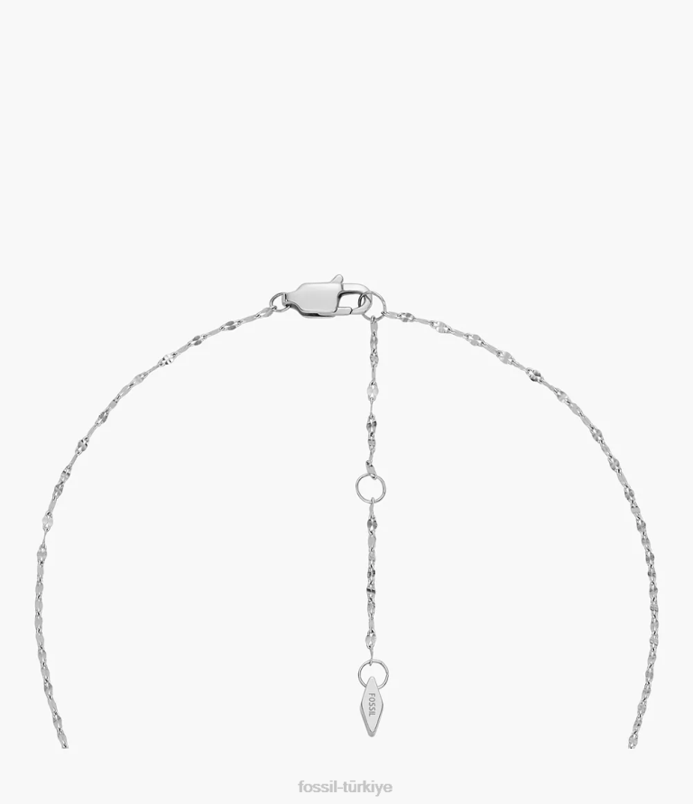 Fossil 6J04905 gümüş ton madalyon koleksiyonu paslanmaz çelik zincir kolye takı kadınlar
