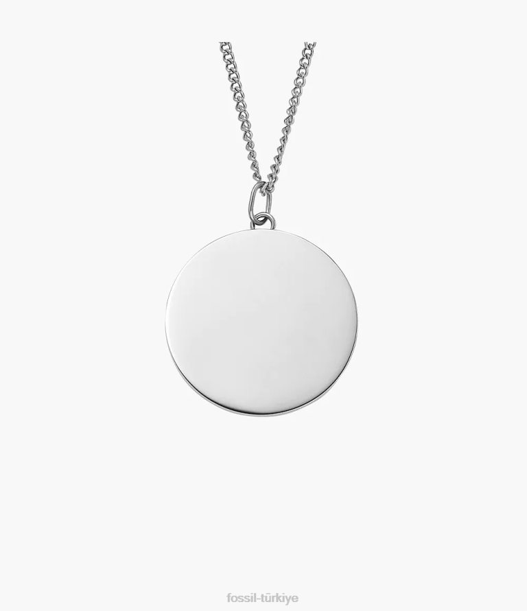 Fossil 6J04908 gümüş ton paslanmaz çelik kolye kolye çekti takı kadınlar