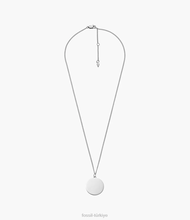 Fossil 6J04908 gümüş ton paslanmaz çelik kolye kolye çekti takı kadınlar