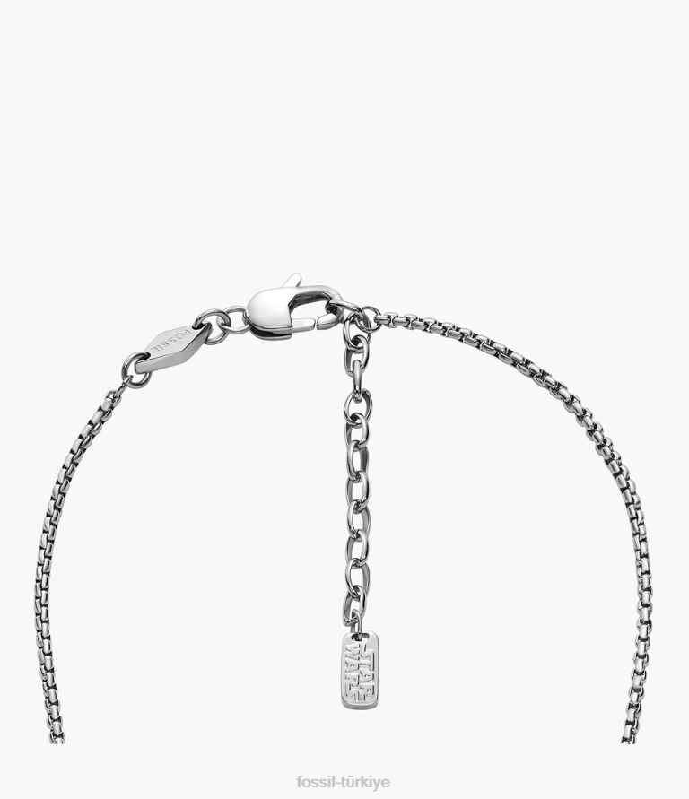 Fossil 6J04911 gümüş ton yıldız savaşları r2-d2 paslanmaz çelik künye kolye takı kadınlar