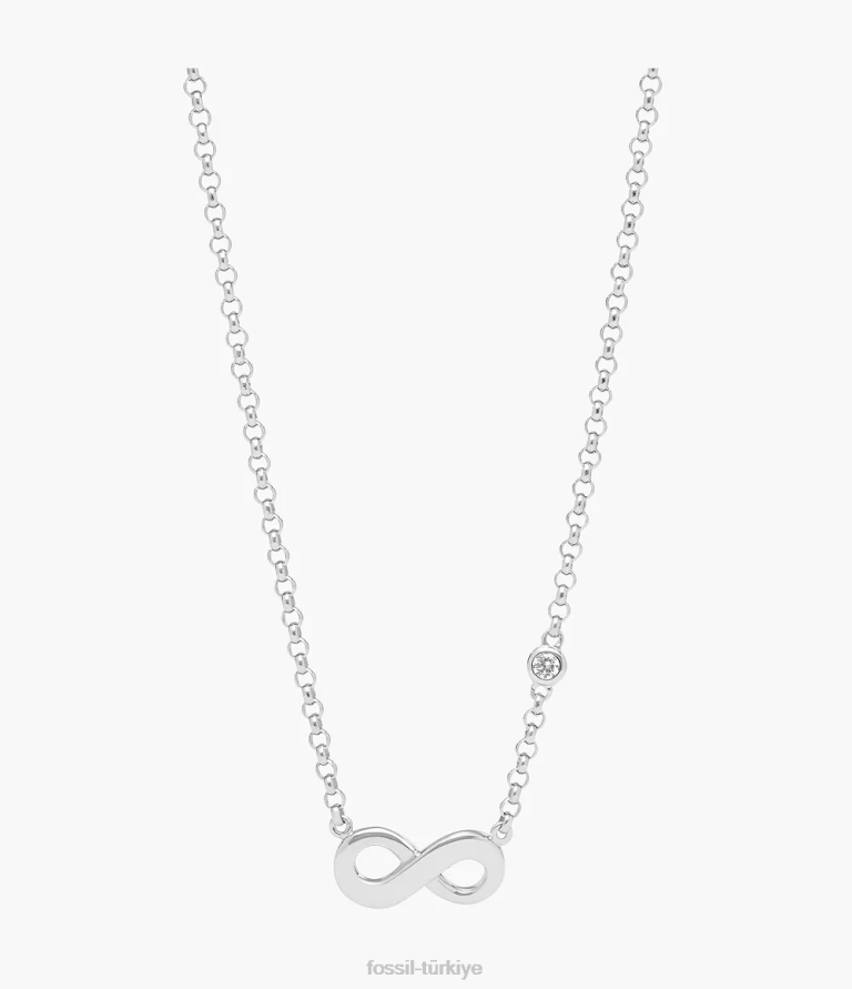 Fossil 6J04922 gümüş elliott sonsuz aşk sterlini kutulu kolye takı kadınlar