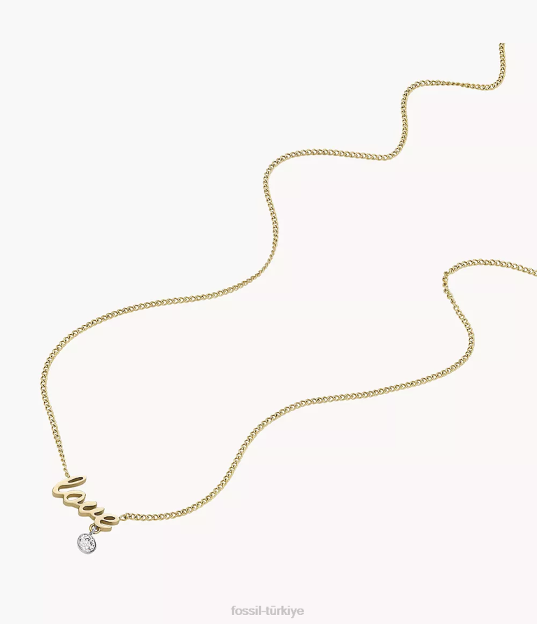 Fossil 6J04948 iki ton sadie aşk notları paslanmaz çelik istasyon kolye takı kadınlar