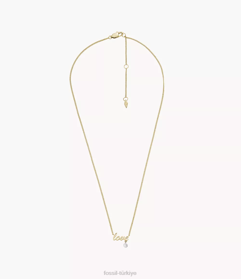 Fossil 6J04948 iki ton sadie aşk notları paslanmaz çelik istasyon kolye takı kadınlar