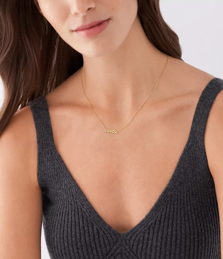 Fossil 6J04953 altın tonu isim kolye paslanmaz çelik zincir kolye takı kadınlar