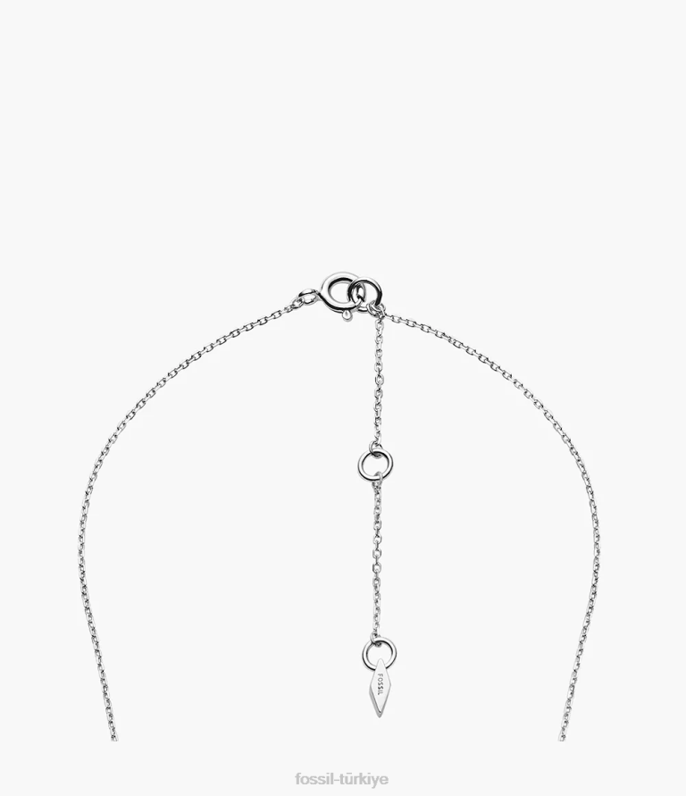 Fossil 6J04954 beyaz sedef Hilal ayarlı kolye kolye takı kadınlar