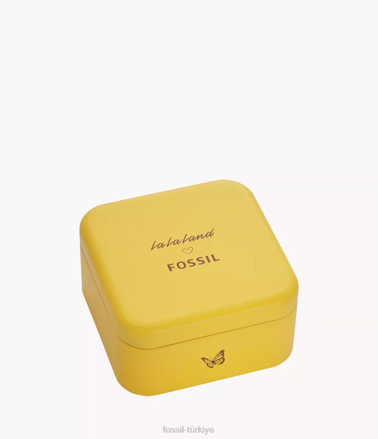 Fossil 6J04961 altın tonu la la arazi paslanmaz çelik kolye kolye takı kadınlar