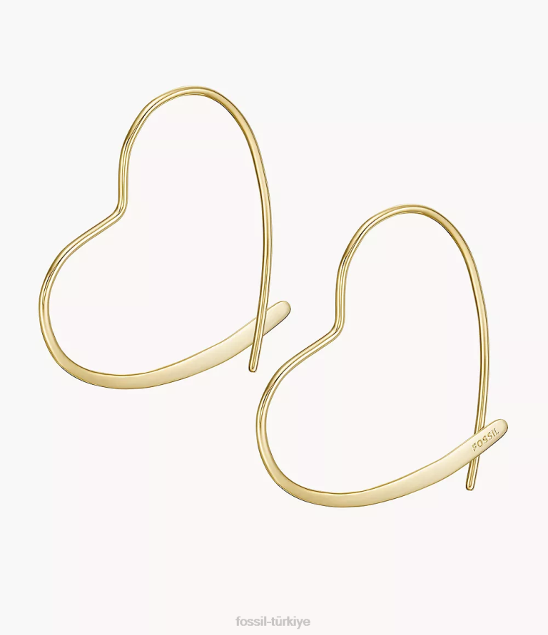 Fossil 6J041036 altın tonu tamamı üst üste yığılmış pirinç fısıltı halka küpeler takı kadınlar