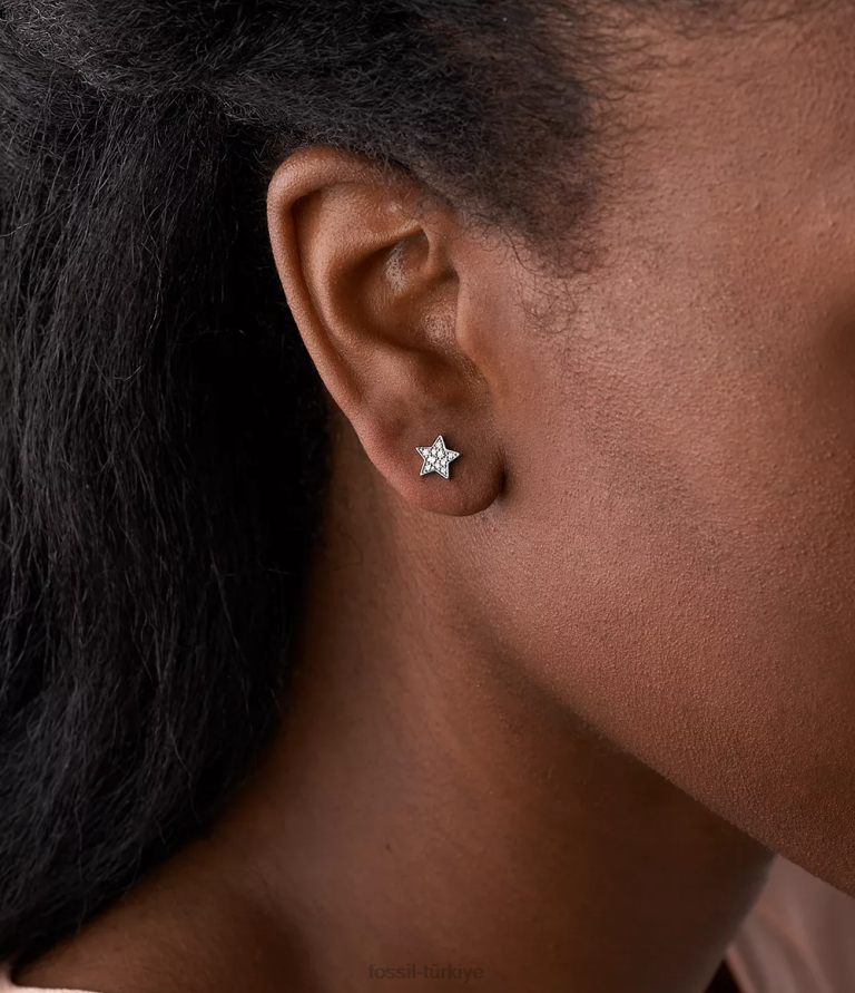 Fossil 6J041040 gümüş elliott sterling glitz yıldız çiviler takı kadınlar