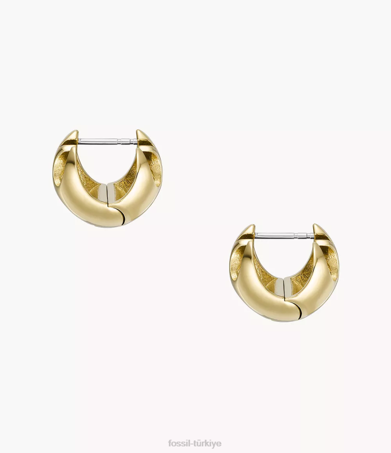 Fossil 6J041048 altın tonu yıldız savaşları direnci paslanmaz çelik halka küpeler takı kadınlar