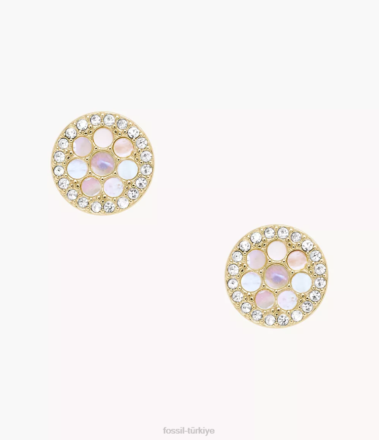Fossil 6J041049 beyaz sedef sadie mozaik saplama küpeler takı kadınlar