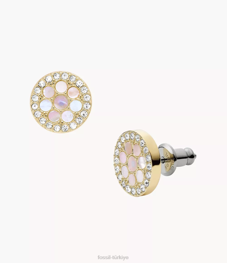 Fossil 6J041049 beyaz sedef sadie mozaik saplama küpeler takı kadınlar