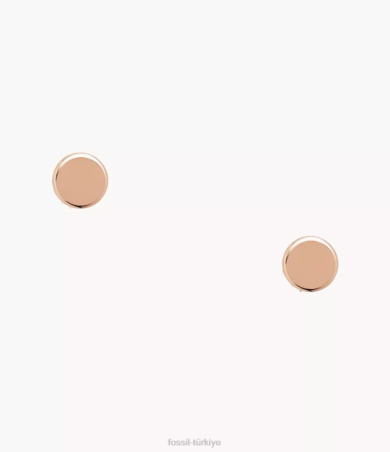 Fossil 6J041054 gül altın tonu sadie paslanmaz çelik yuvarlak saplama küpe takı kadınlar