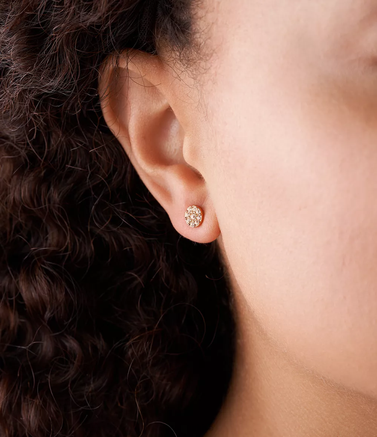 Fossil 6J041063 gül tonu sutton disk paslanmaz çelik saplama küpe takı kadınlar