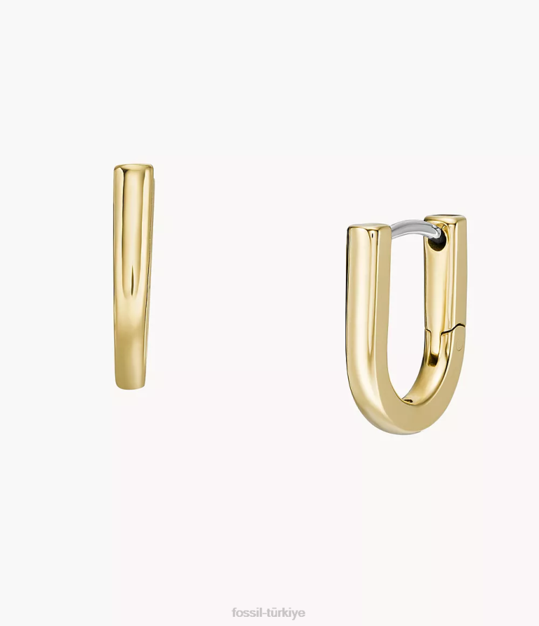 Fossil 6J041067 altın tonu mirasın temelleri paslanmaz çelik halka küpeler takı kadınlar