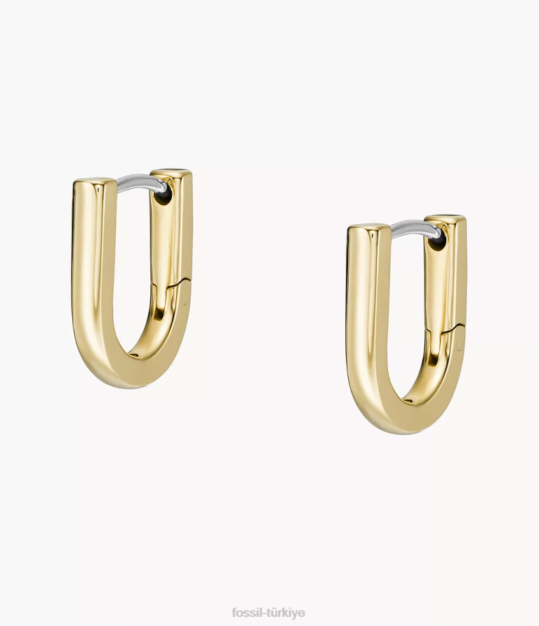 Fossil 6J041067 altın tonu mirasın temelleri paslanmaz çelik halka küpeler takı kadınlar