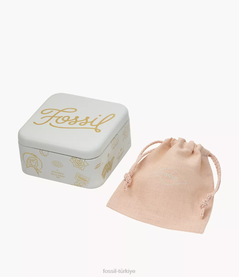 Fossil 6J041073 altın sadie'nin hepsi üst üste dizilmiş 14k kaplama pirinç halka küpeler takı kadınlar