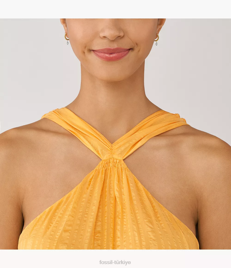 Fossil 6J041076 iki ton sadie sevgi belirteçleri paslanmaz çelik halka küpeler takı kadınlar