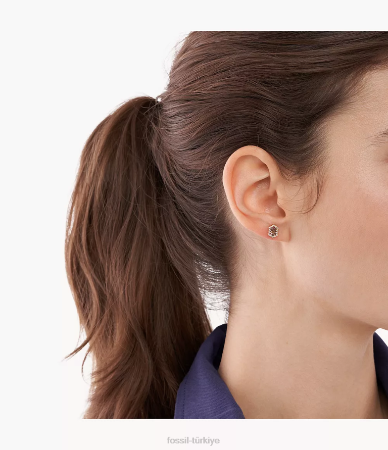 Fossil 6J041141 gri sedef damızlık küpe takı kadınlar