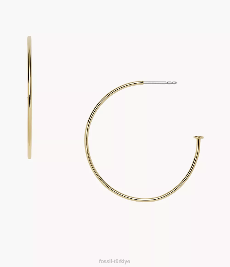 Fossil 6J041165 altın tonu corra oh çok çekici paslanmaz çelik halka küpeler takı kadınlar