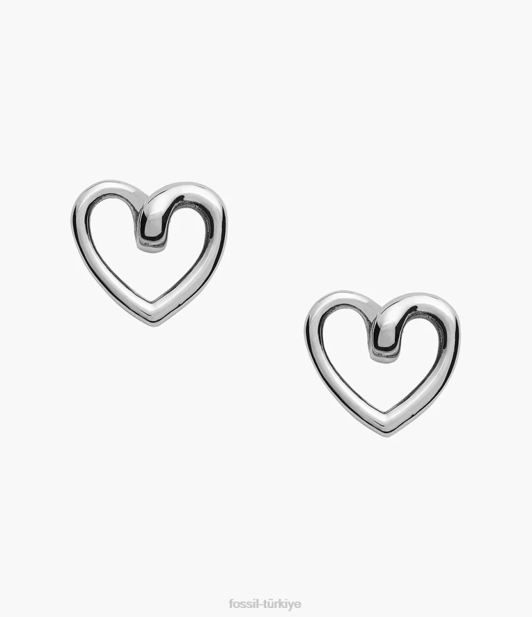 Fossil 6J041171 gümüş ton paslanmaz çelik saplama küpeler takı kadınlar