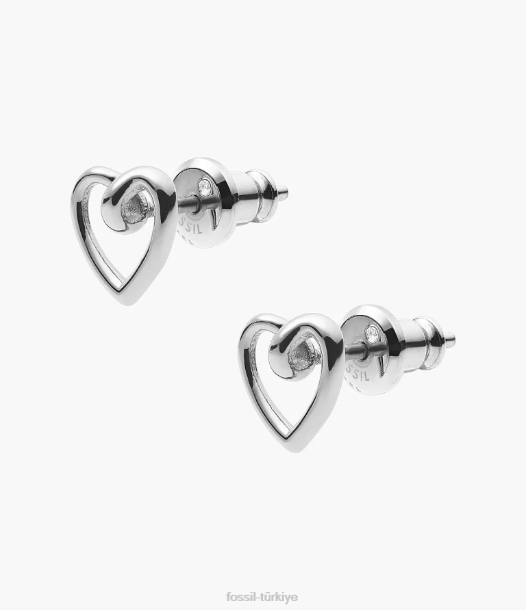 Fossil 6J041171 gümüş ton paslanmaz çelik saplama küpeler takı kadınlar