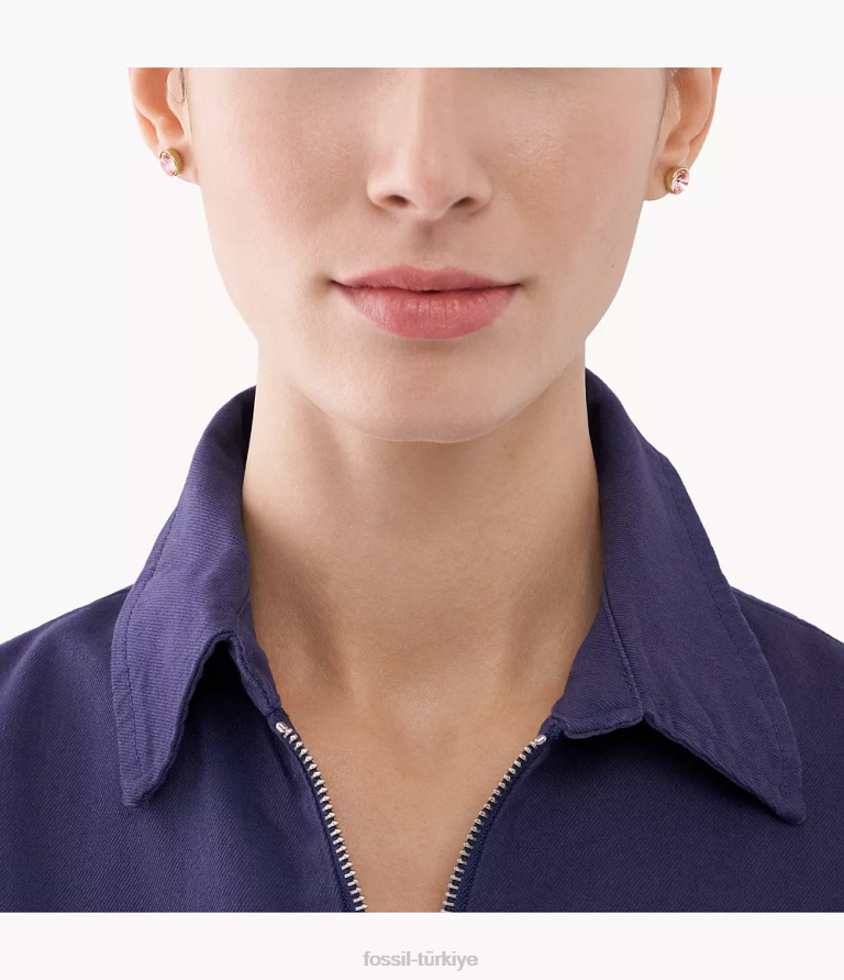 Fossil 6J041301 açık mor cam saplama küpe takı kadınlar