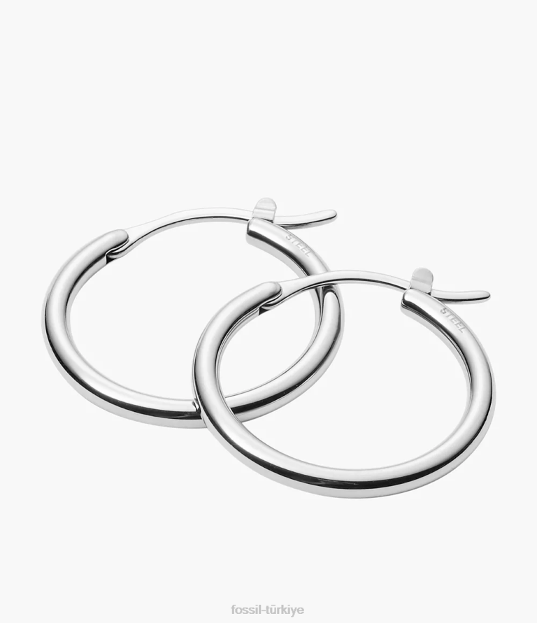 Fossil 6J041123 gümüş ton paslanmaz çelik çemberler takı kadınlar