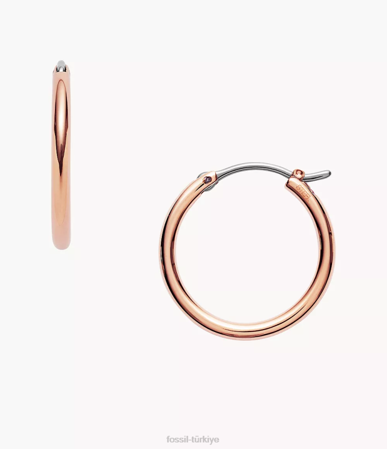 Fossil 6J041129 gül altın tonu çelik çemberler takı kadınlar